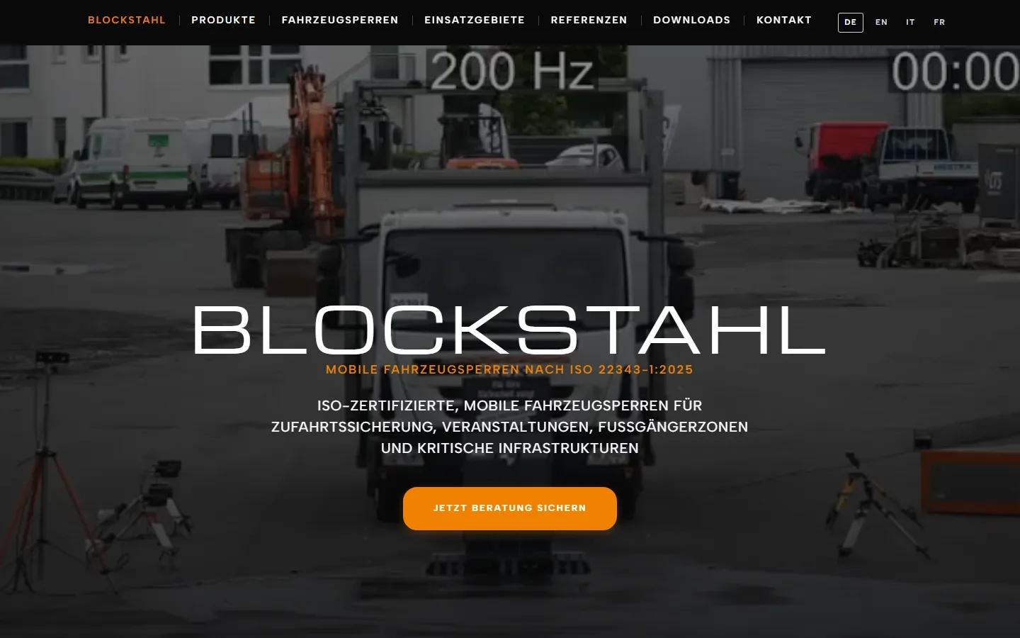 Startseite blockstahl.com auf dem Desktop