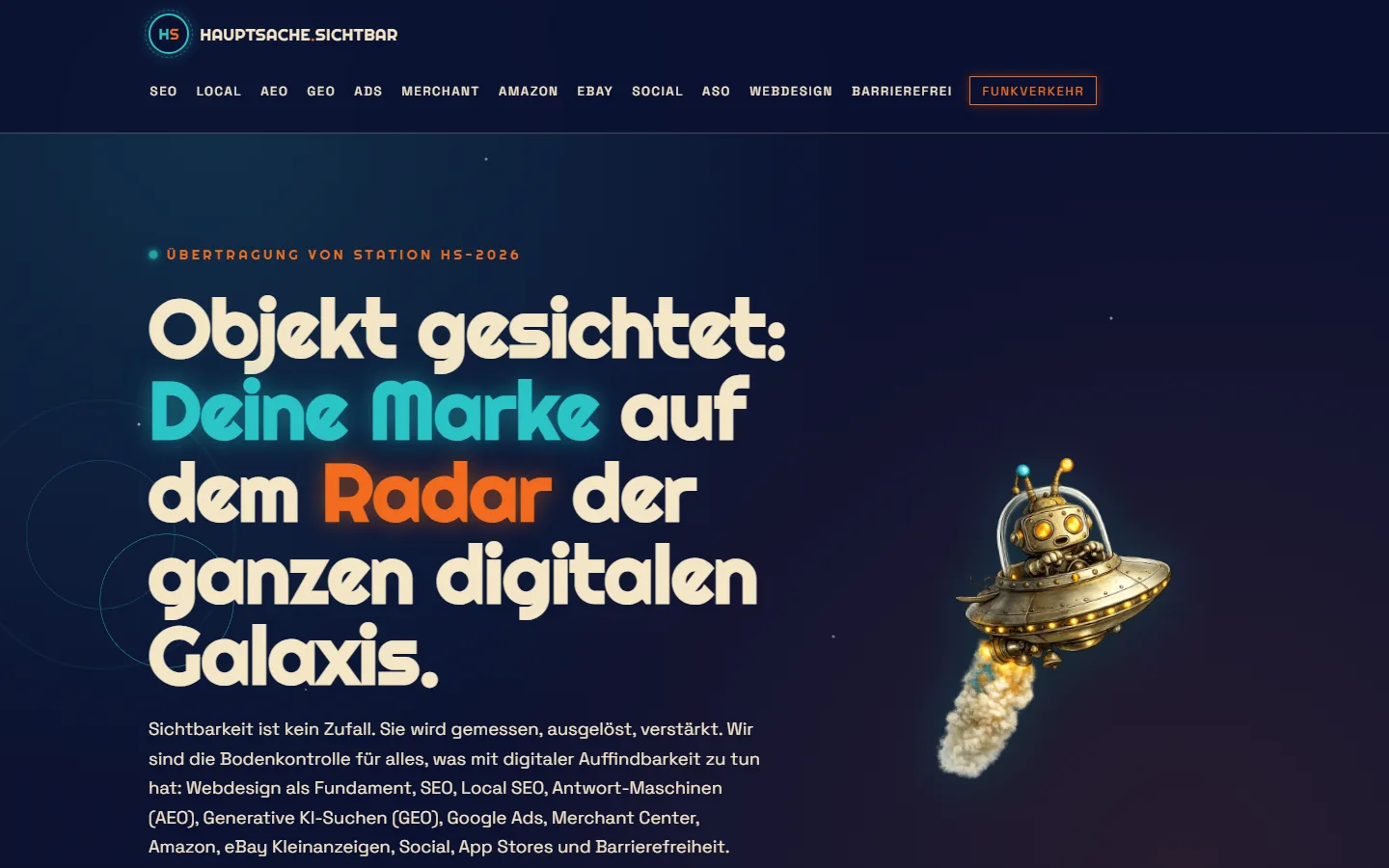 Startseite hauptsache-sichtbar.de auf dem Desktop