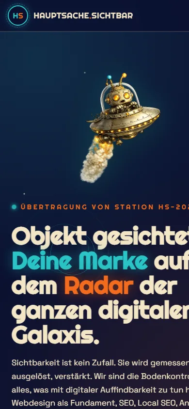 Startseite hauptsache-sichtbar.de auf dem Smartphone
