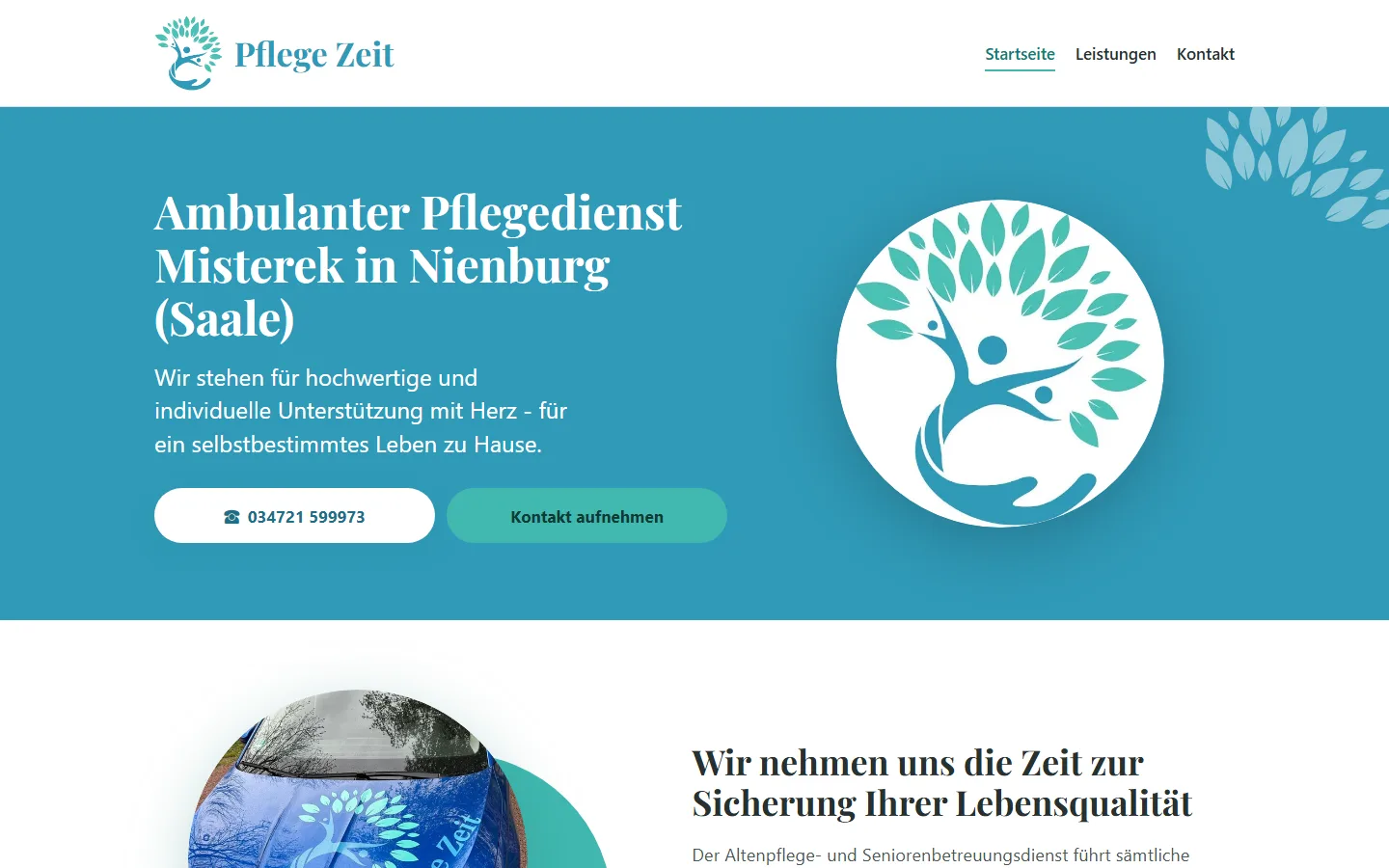 Startseite pflegedienst-misterek.de auf dem Desktop
